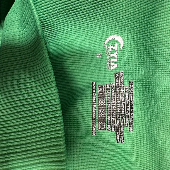 ZYIA Green Ribbed Leggings Full-Length Small - Picture 8 of 8